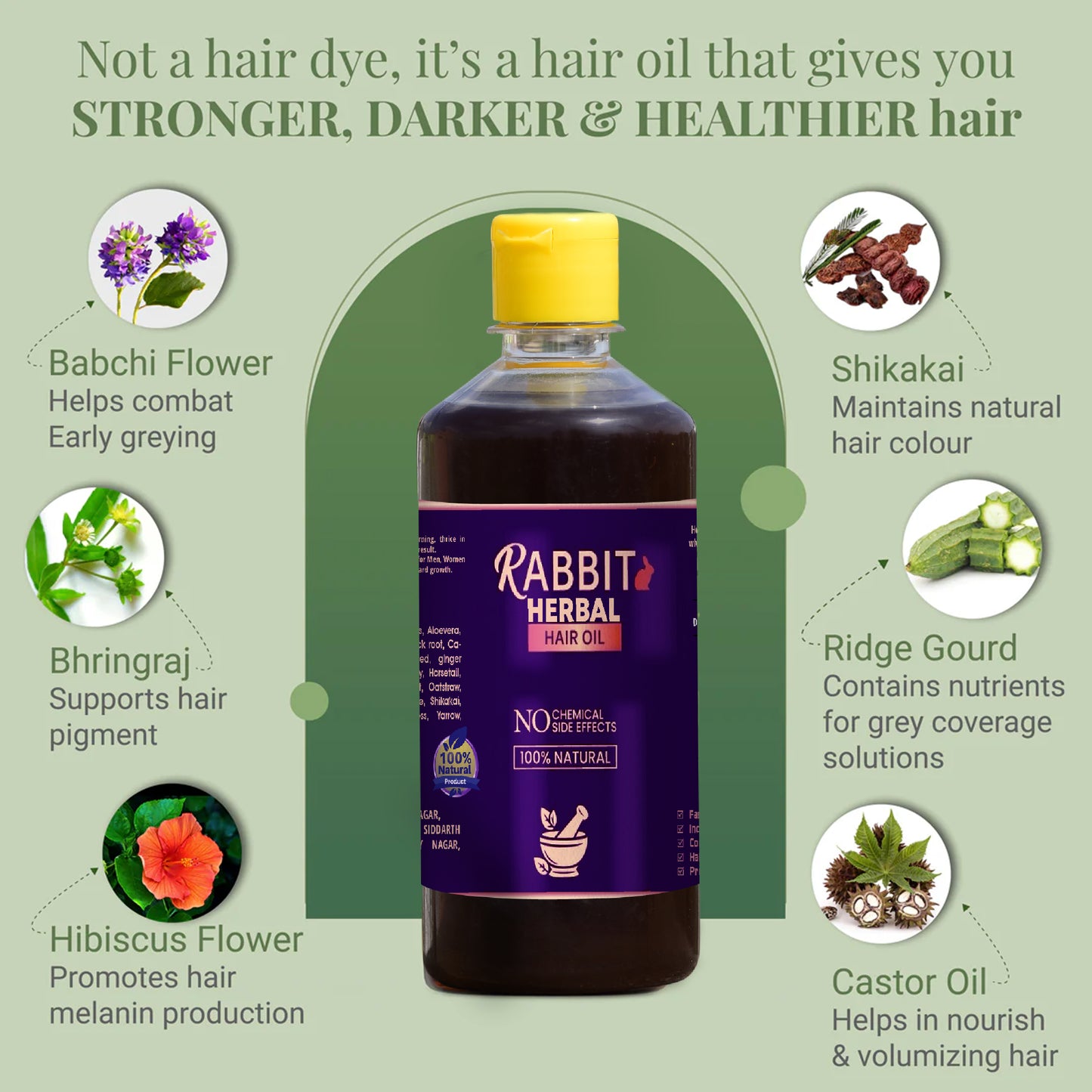 Rabbit Herbal Hair Oil - 100% Original & Effective!